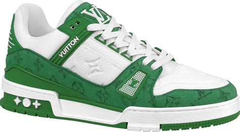 lv trainer white green|louis vuitton trainers price.